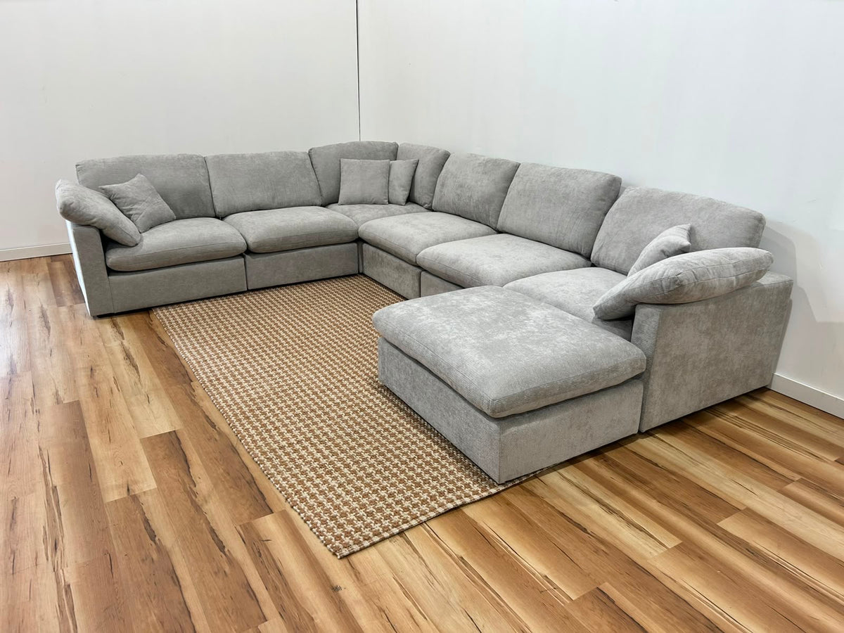 Nest | Light Grey | Corner Sectional | 6pc Corner + Ottoman