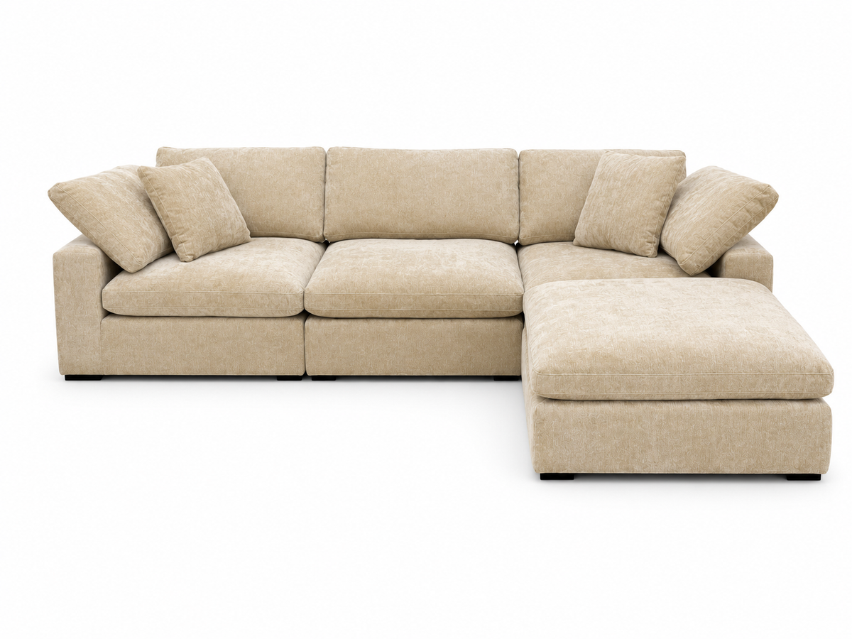 Snug Modular Sofa - Sand - 3pc + Ottoman