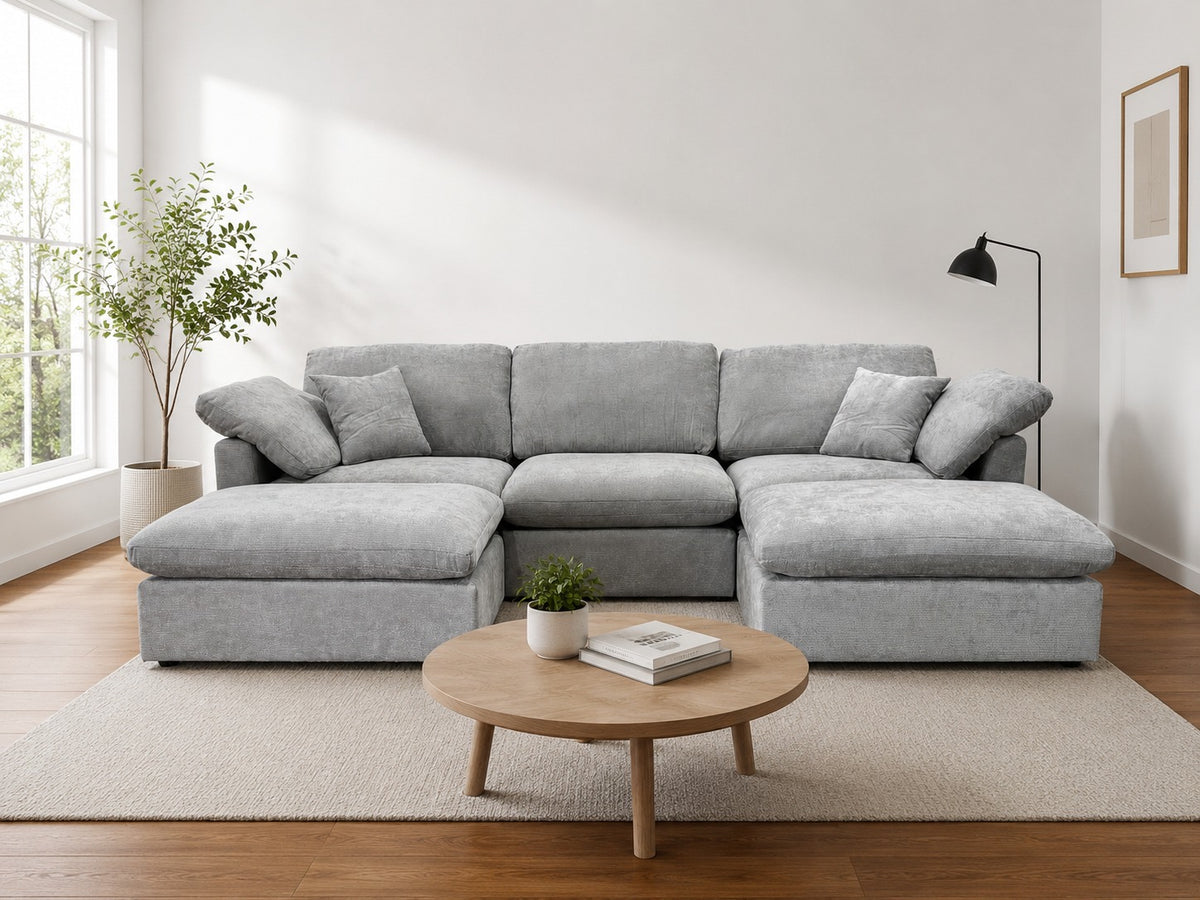 Nest | Light Grey | Sofa | 3pc + 2 Ottoman