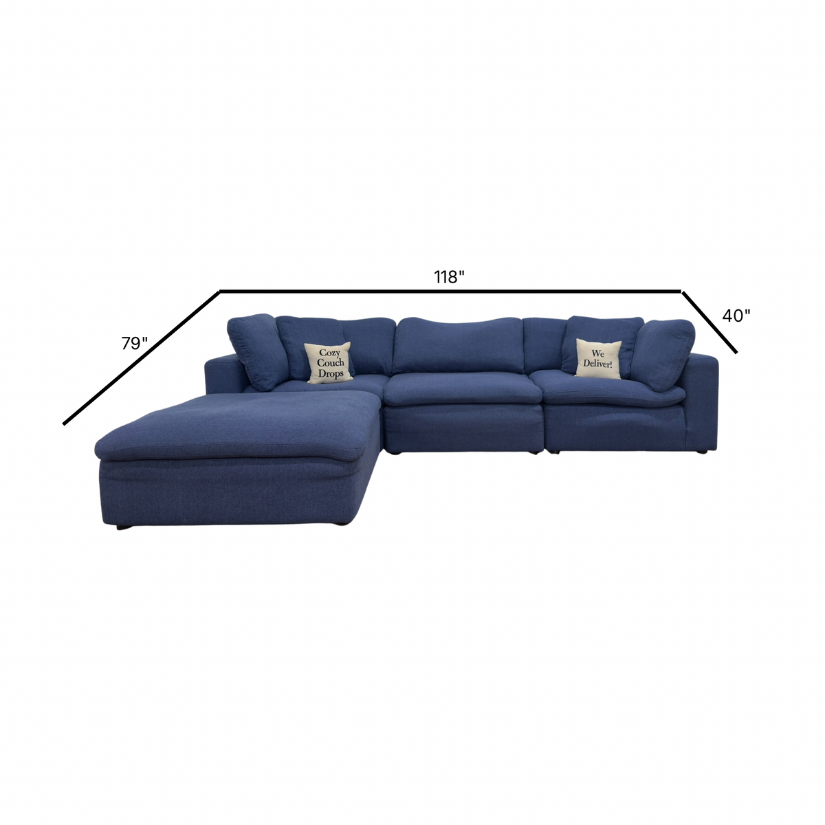 Blue 4pc Modular Sofa 118”