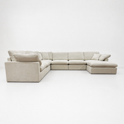 Nest | Cream | Corner Sectional | 6pc Corner + Ottoman